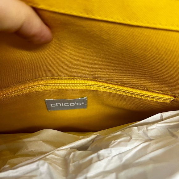 NEW Chico's Neutral Embroidered Fringe Clutch - Picture 6 of 6